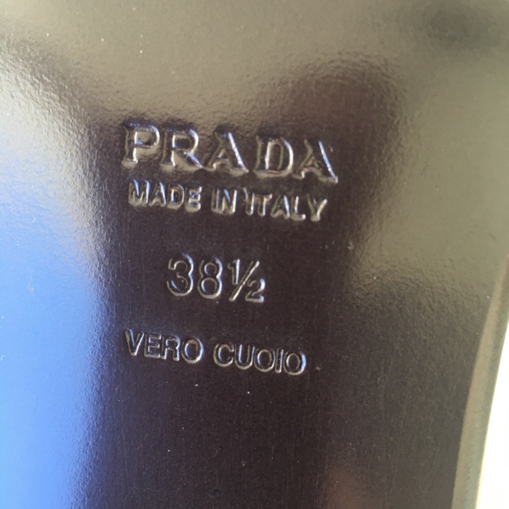Prada Women's Burgundy Leather Loafers - Picture 7 of 9